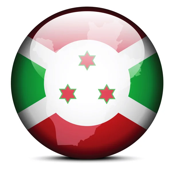 Karta på flaggan knappen av Republiken Burundi — Stock vektor