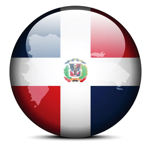 Namapovat na tlačítko vlajka Dominikánské republiky — Stockový vektor