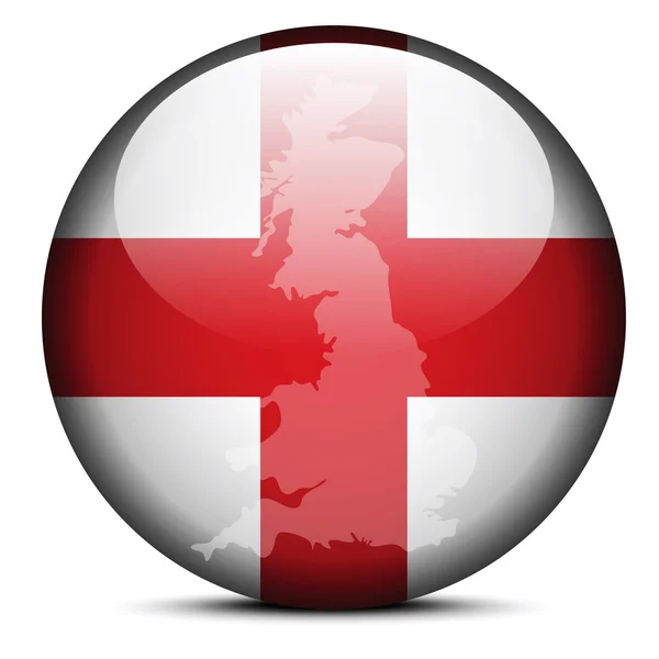 Karte auf Flaggenknopf von England — Stockvektor