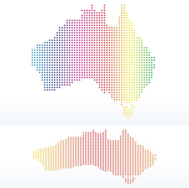 Commonwealth nokta desenli ile Avustralya Haritası