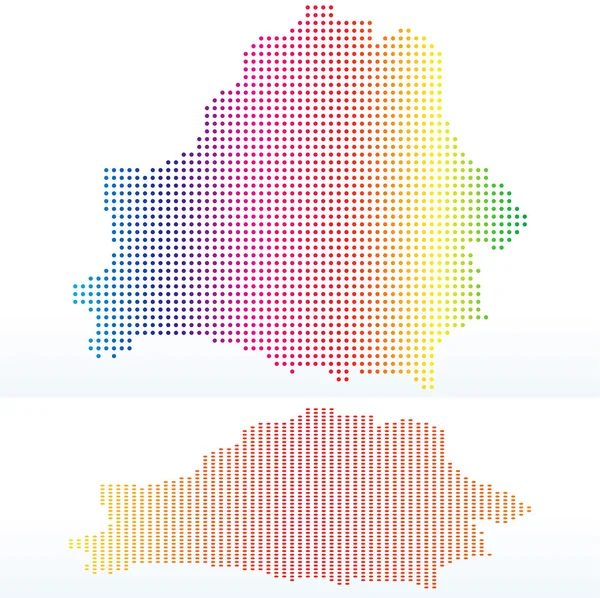 Carte de la République de Biélorussie avec motif de points — Image vectorielle