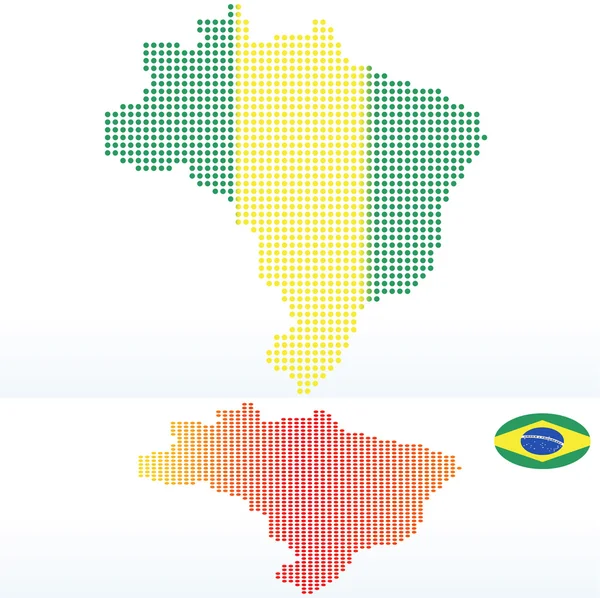 Mapa da República Federativa do Brasil com padrão Dot —  Vetores de Stock