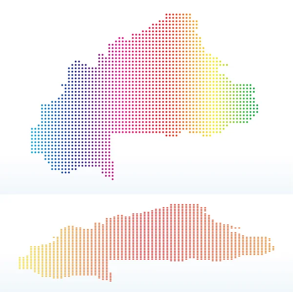 ドットのパターンで、ブルキナファソの地図 — ストックベクタ