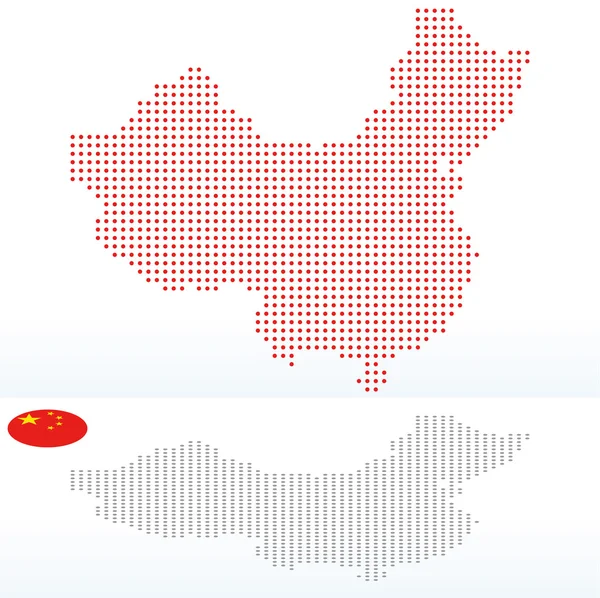 Mapa z Chińskiej Republiki Ludowej z z kropka deseń — Wektor stockowy