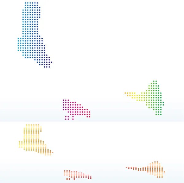 Mappa dell'Unione delle Comore con il modello Dot — Vettoriale Stock