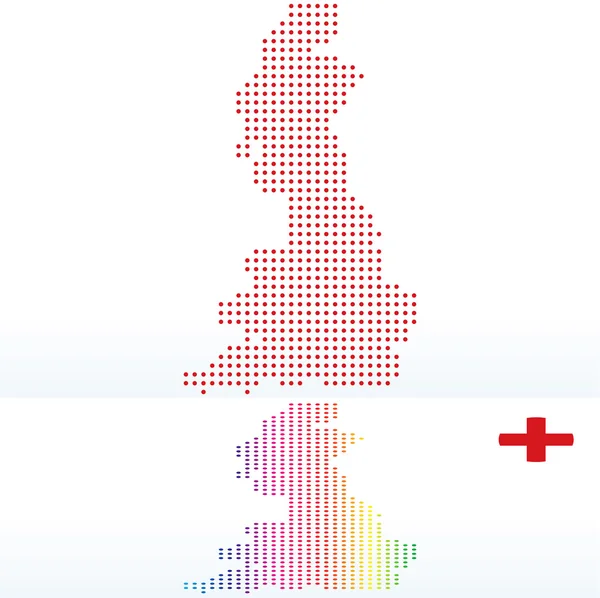 Carte de l'Angleterre avec motif à pois — Image vectorielle