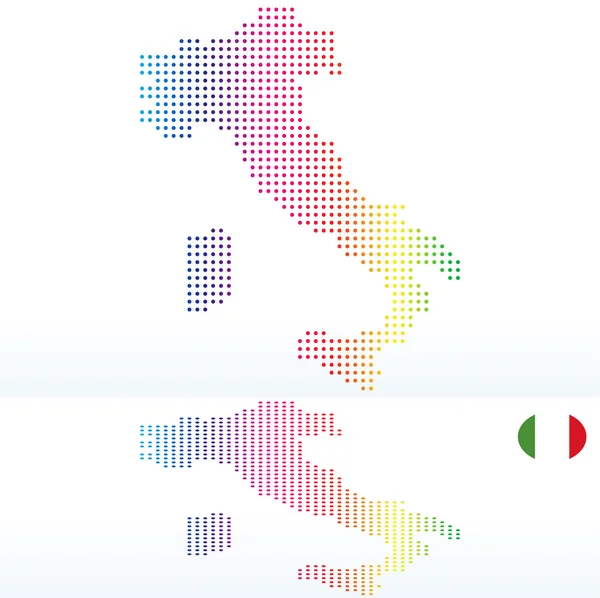 Karta över Republiken Italien, Italien med med punktmönster — Stock vektor