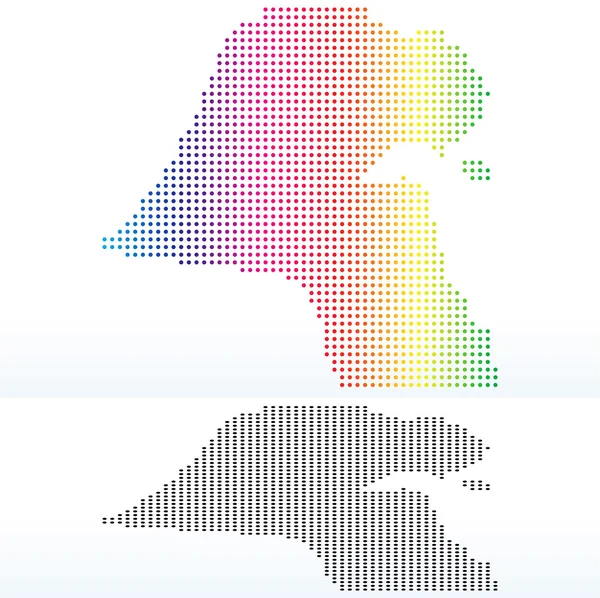 Carte de l'État du Koweït avec motif de points — Image vectorielle