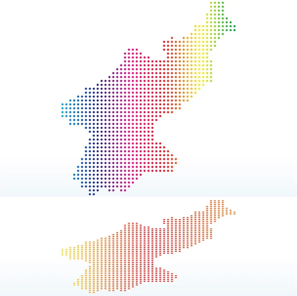Kore, w ile Kuzey Kore Demokratik Halk Cumhuriyeti haritası — Stok Vektör