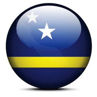 Nokta deseni ile Curacao bayrak düğmesini göster