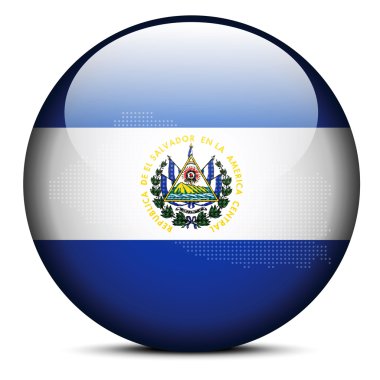 Nokta deseni ile bayrak düğmesini Cumhuriyeti El Salvador Haritası