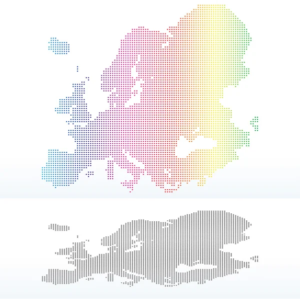 Mappa del Continente d'Europa con il modello Dot — Vettoriale Stock