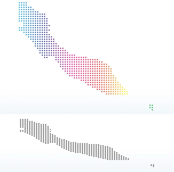 Karte von Curaçao mit Punktmuster — Stockvektor