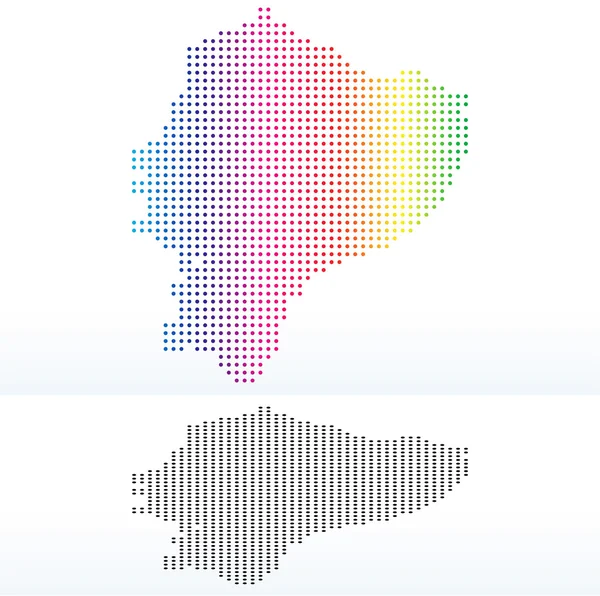 Carte de la République d'Équateur avec motif de points — Image vectorielle