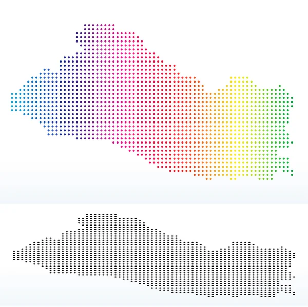 Mapa ze salvadorské republiky s Dot Pattern — Stockový vektor