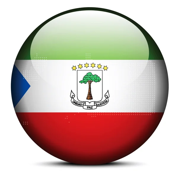 Mapa com Dot Pattern no botão de bandeira de Republic of Equatorial Gu —  Vetores de Stock