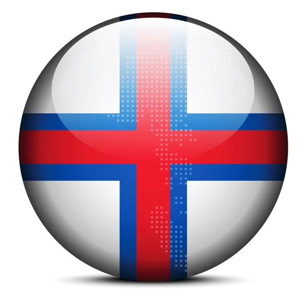 Karta med punktmönster på flaggan knappen Färöarna — Stock vektor