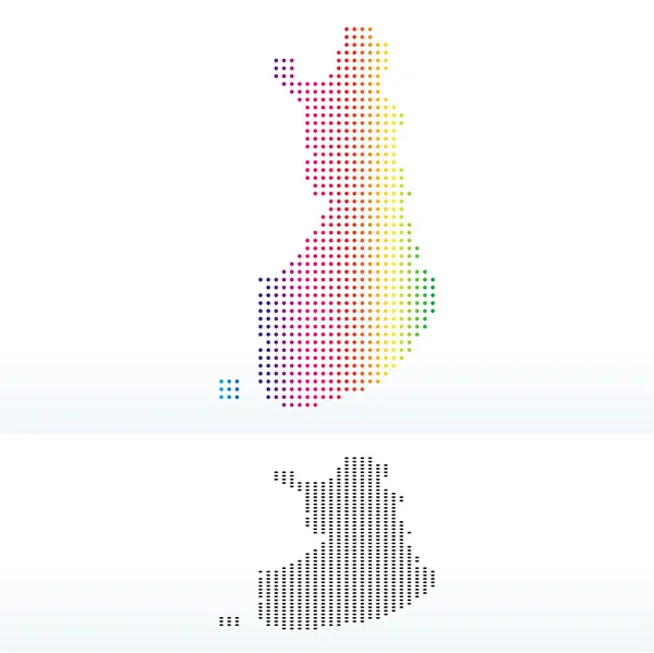 Carte de la République de Finlande avec motif de points — Image vectorielle