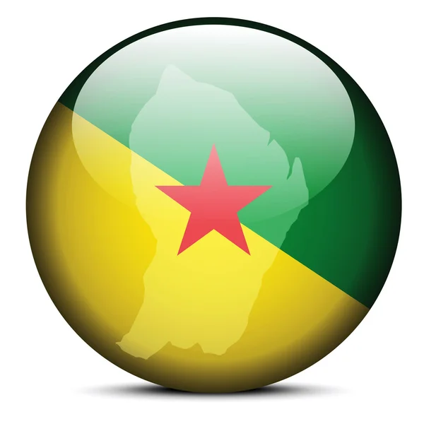 Namapovat na tlačítko příznak Francouzské Guyany — Stockový vektor