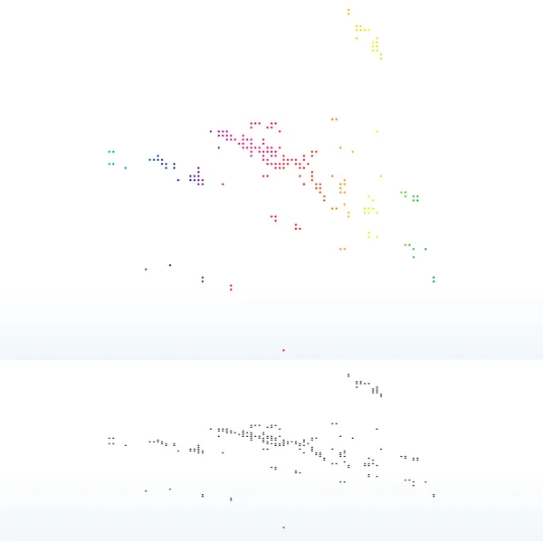 匹配的法属波利尼西亚点图案电子地图 — 图库矢量图片