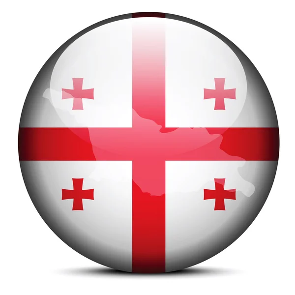 Gürcistan bayrağı düğmesini göster — Stok Vektör