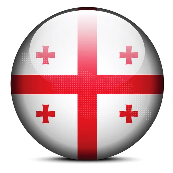 Nokta deseni ile Gürcistan bayrağı düğmesini göster — Stok Vektör