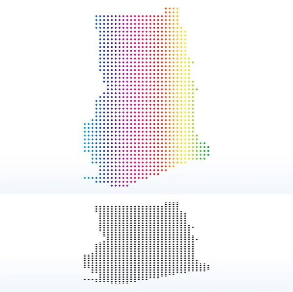 Mapa ghanské republiky s Dot Pattern — Stockový vektor