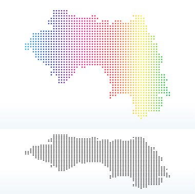 Küçük noktalı deseni ile Gine Cumhuriyeti haritası