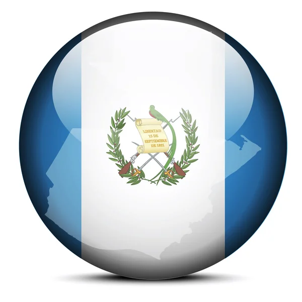 Map on flag button of Guatemala — Stock Vector