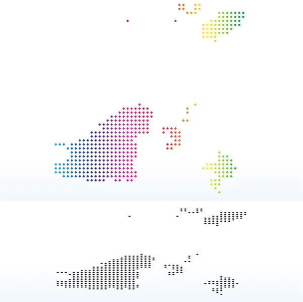 Karta över Guernsey med Dot mönster — Stock vektor