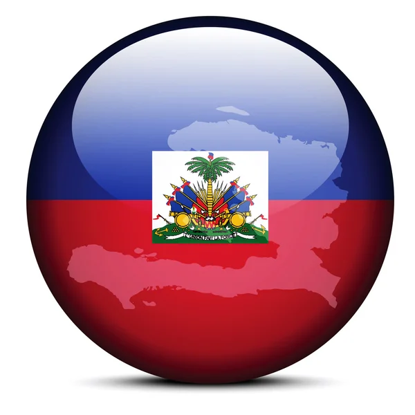 아이티의 국기 버튼 지도 — 스톡 벡터