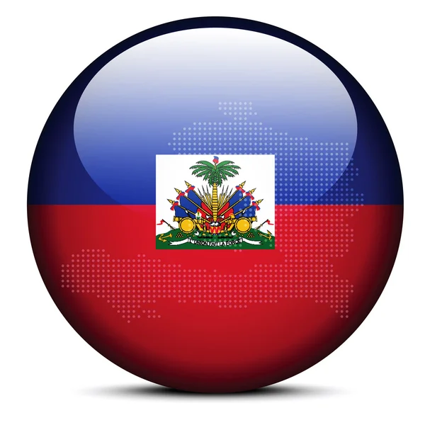 아이티의 국기 버튼 지도 — 스톡 벡터