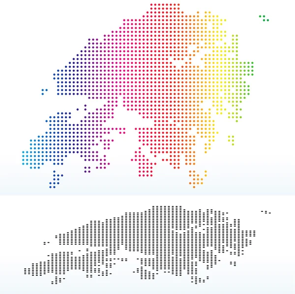 Mapa Hong Kong Sar Číny s Dot Pattern — Stockový vektor