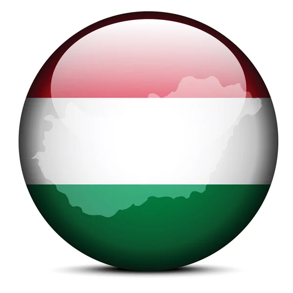 Namapovat na tlačítko vlajka Maďarska — Stockový vektor