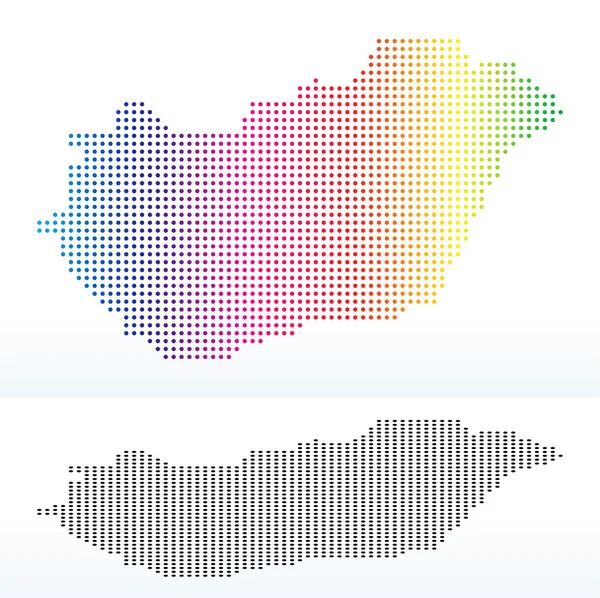 ドットのパターンでハンガリーの地図 — ストックベクタ