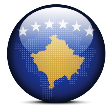 Nokta deseni ile Kosova'nın bayrak düğmesini göster