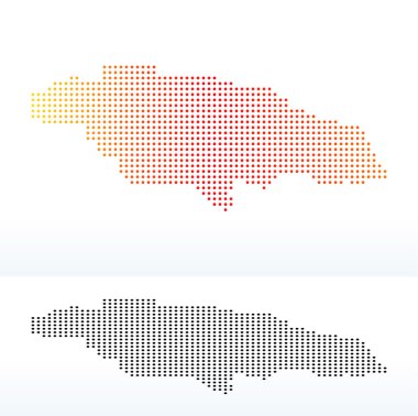 Küçük noktalı deseni ile Jamaika Haritası