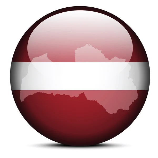 Map on flag button of  Latvia — Stock Vector