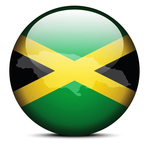 Namapovat na tlačítko příznak Jamajka — Stockový vektor