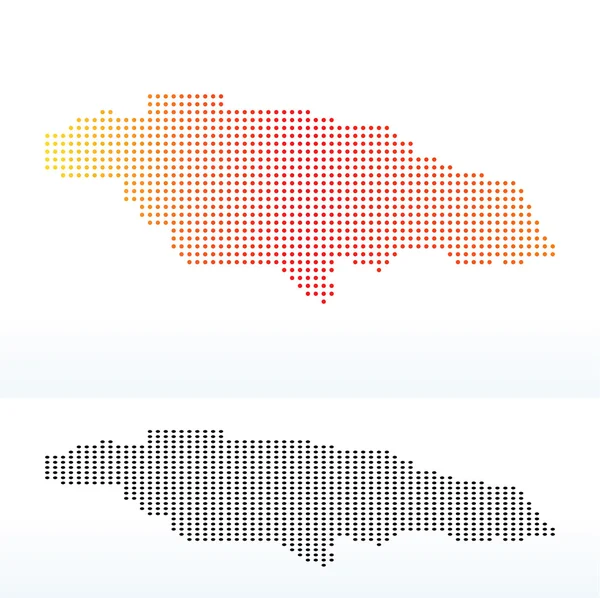 Carte de la Jamaïque avec motif de points — Image vectorielle