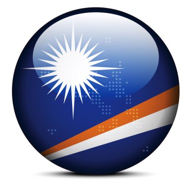 Nokta deseni ile Marshall Adaları'nın bayrak düğmesini göster