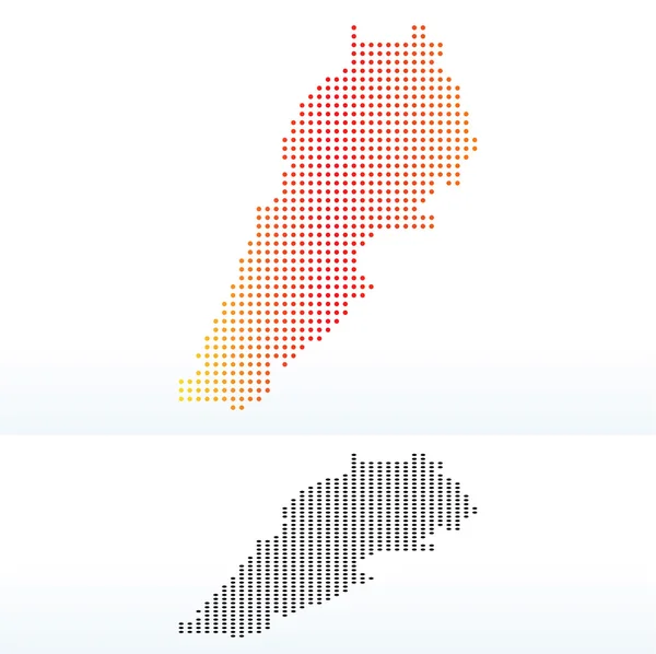 Mapa de República libanesa con patrón de puntos — Vector de stock