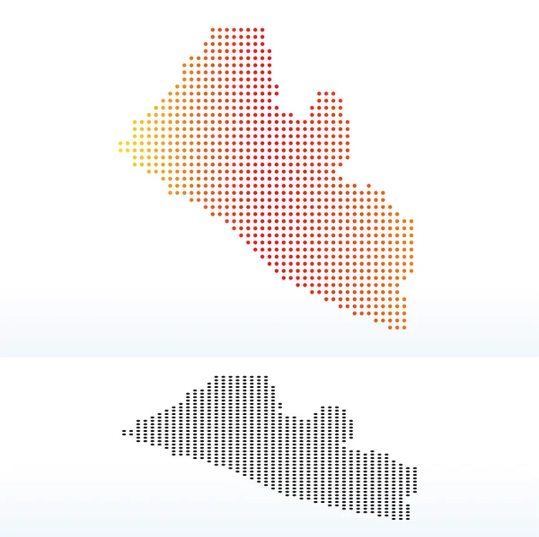 O mapa de Libéria com padrão de ponto — Vetor de Stock