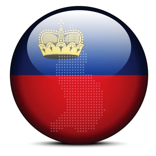 Nokta deseni ile Liechtenstein bayrak düğmesini göster — Stok Vektör