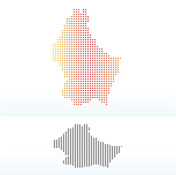 Carte du Luxembourg avec motif de points — Image vectorielle