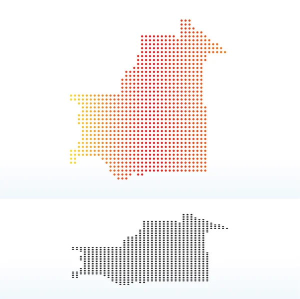 Carte de Mauritanie avec motif de points — Image vectorielle