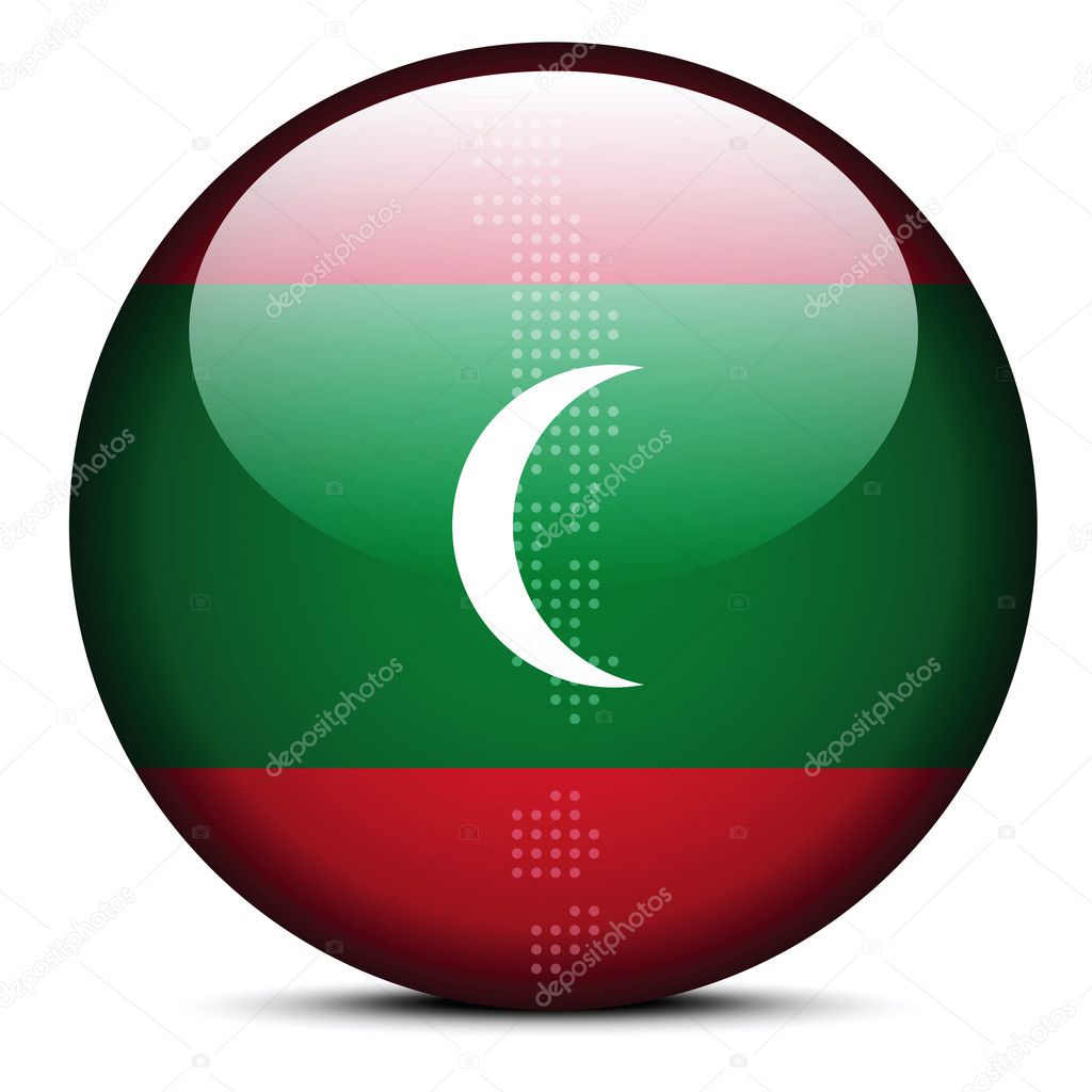 Map with Dot Pattern on flag button of Maldives