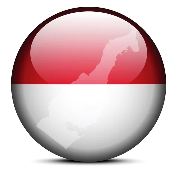 Mapa no botão de bandeira de Principado Monaco —  Vetores de Stock