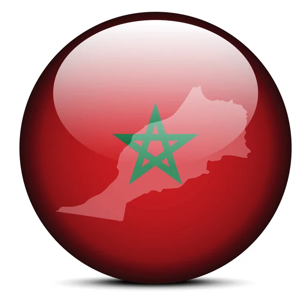 Карта на флаге Королевства Марокко — стоковый вектор