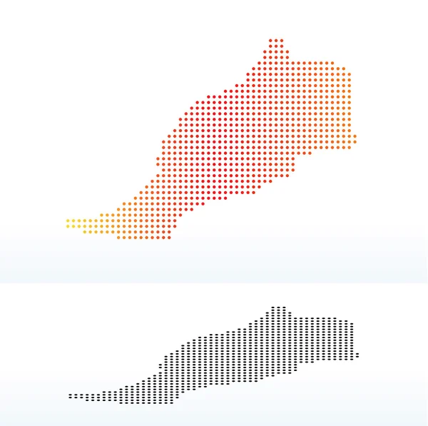 Carte du Royaume du Maroc avec motif de points — Image vectorielle